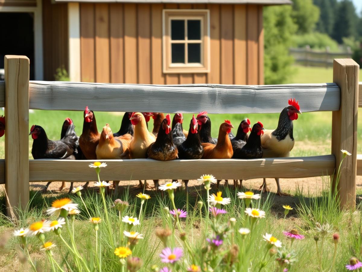 Friendly hens at the homestead